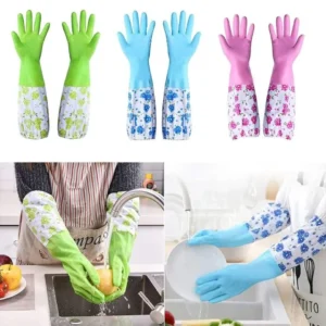 (২ জোড়া) Long silicon hand gloves